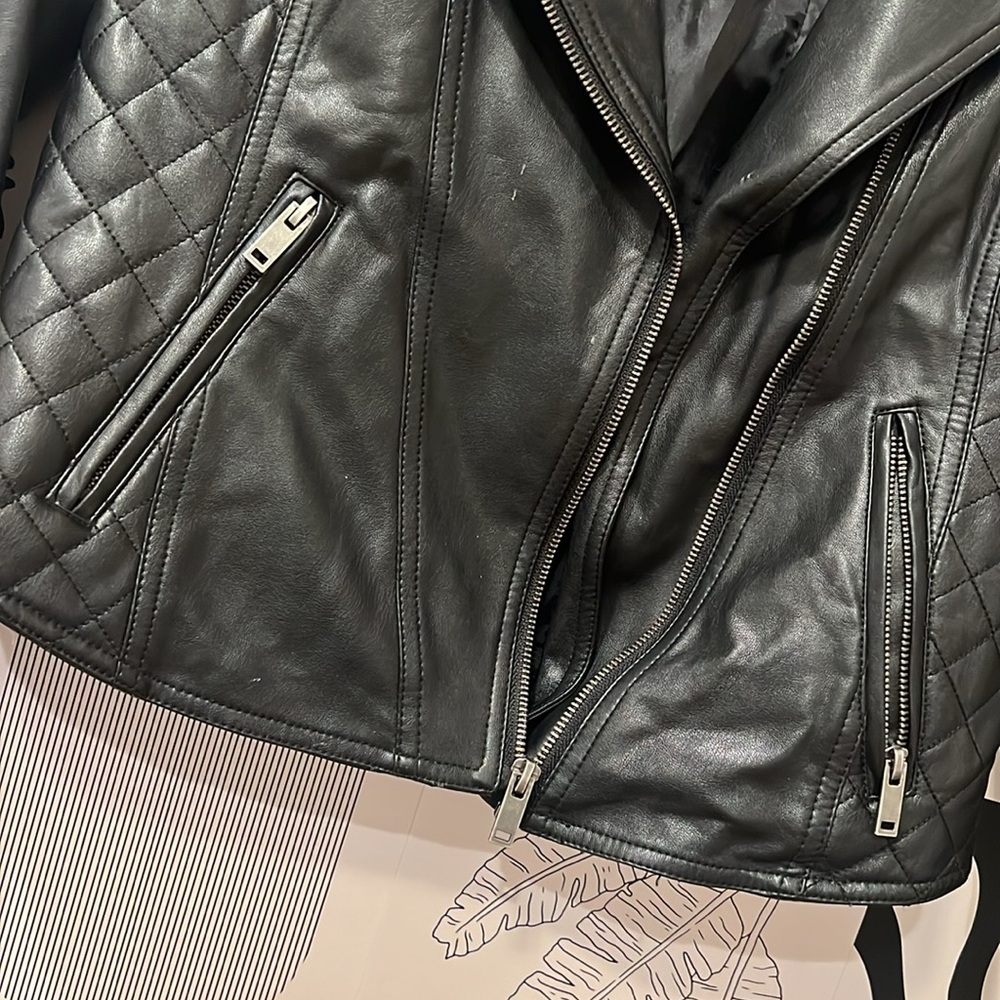 Joe Boxer Long Sleeve Black Faux Leather Zip-Up Jacket Size S Women’s - Picture 4 of 8